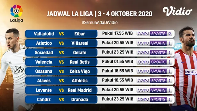 Jadwal La Liga di Vidio