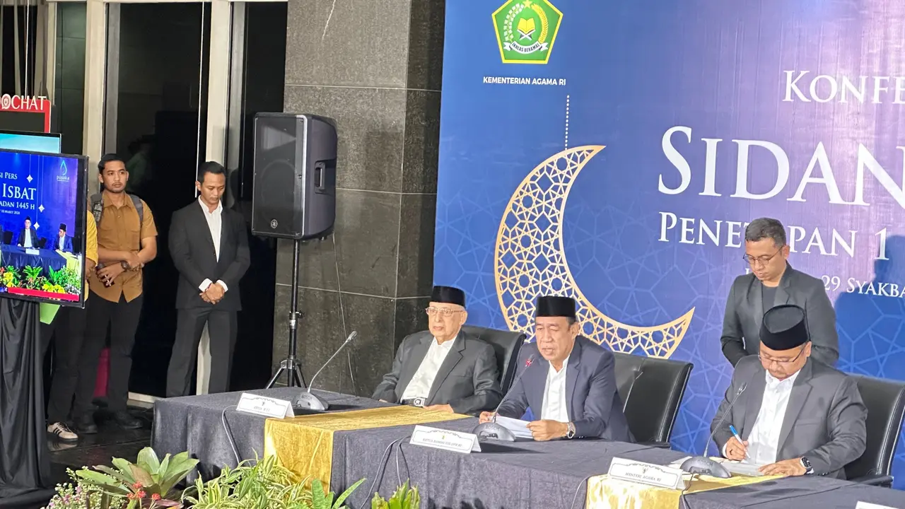 Ketua MUI Abdullah Jaidi di Auditorium H.M Rasjidi Kementerian Agama, Jl. M.H. Thamrin, Jakarta Pusat, Minggu (10/3/2024).