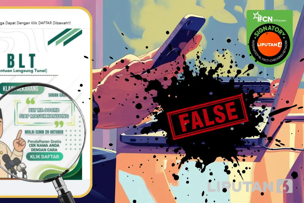Tangkapan layar klaim link pendaftaran Bansos BLT