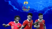 SEA Games 2023 - Ronaldo Kwateh, Marselino Ferdinan, Witan Sulaeman (Bola.com/Adreanus Titus)
