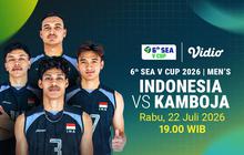 Streaming Indonesia vs Kamboja - SEA V Cup Men Leg Kedua Hanya di Vidio