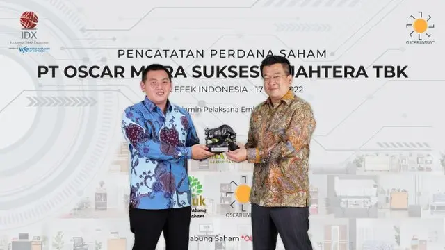 Pencatatan perdana saham PT Oscar Mitra Sukses Sejahtera Tbk (OLIV) pada Selasa (17/5/2022) (Dok: BEI)