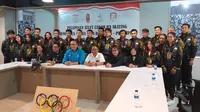 Timnas ice skating Indonesia menjelang keberangkatan ke SEA Games 2019.
