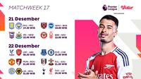 Jadwal pertandingan Liga Inggris 2024/25 pada matchweek 17 di Vidio akhir pekan ini. (sum. doc. vidio.com)