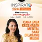 Inspirato Sharing Session bersama Rany Moran, Internationally Certified Life Coach, Rabu, 5 Mei 2021.