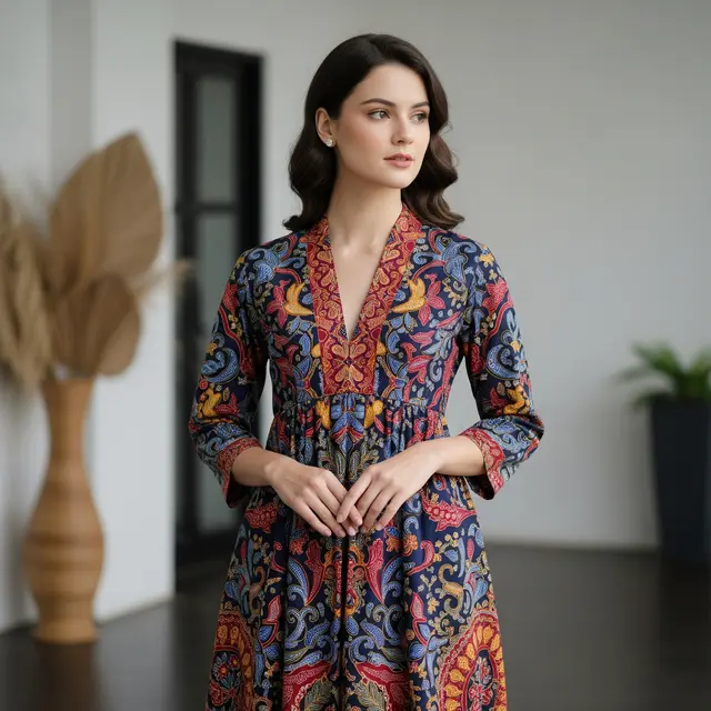 Batik Tunik Panjang untuk Menyamarkan Perut