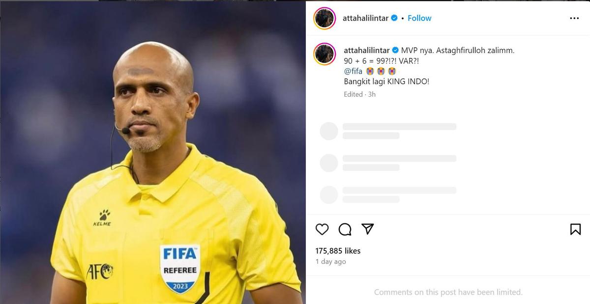 Deretan Artis Ikut Kesal dengan Wasit Pertandingan Bahrain vs Indonesia, Pak Muh: Tugas Dari Mana, Botak!