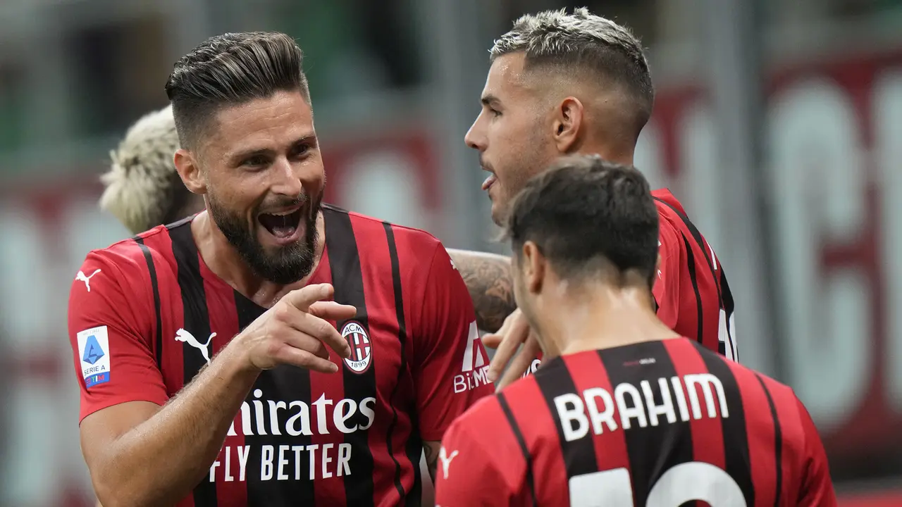 Foto: Olivier Giroud Cetak Brace, AC Milan Menang Telak atas Cagliari pada Giornata Kedua Liga Italia 2021/2022