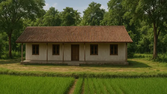 5 Model Rumah Sederhana di Desa dengan Halaman Luas dan Banyak Pepohonan