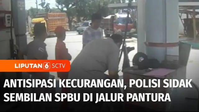 Mengantisipasi kecurangan yang dilakukan Stasiun Pengisian Bahan Bakar Umum, Polisi menggelar inspeksi mendadak ke sejumlah SPBU, salah satu lokasi yang disasar yakni di jalur pantura Kota Tegal, Jawa Tengah.