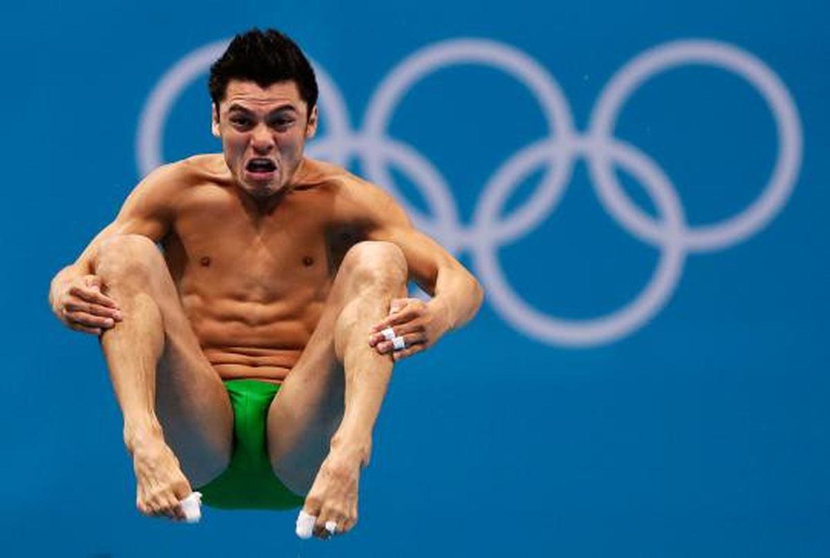 Ekspresi wajah atlet loncat indah Olimpiade 2012