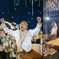 Kebahagiaan menyelimuti penyanyi Denny Caknan.  Diusianya 29 tahun, pelantun lagu Kartonyono Medot Janji itu menikahi Bella Bonita. Akad nikah digelar di The Sun Hotel, Kota Madiun, Jawa Timur, pada Jumat (7/7/2023). Berikut ekspresi [Instagram/denny_caknan/goodall.news]