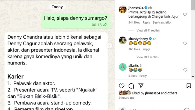 Chat Lucu Artis dengan Meta AI