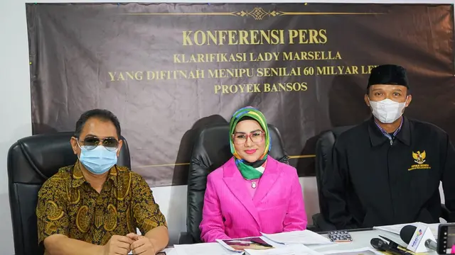Lady Marsella saat jumpa pers di kawasan Sunter, Jakarta Utara, Senin (28/8/2023).