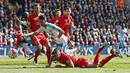 Liverpool harus puas meraih satu poin saat bermain imbang melawan Newcastle United 2-2 dalam laga Liga Inggris di Stadion Anfield, Sabtu (23/4/2016). (Reuters/Phil Noble)