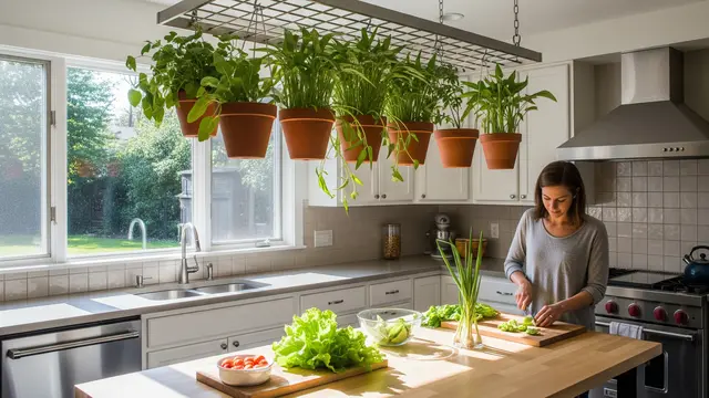 Model Kebun Sayur Rumahan yang Menyatu sama Dapur (AI)