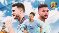 Manchester City - Aymeric Laporte, Kalvin Phillips, Zack Steffen (Bola.com/Decika Fatmawaty)