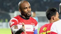 Greg Nwokolo, striker Madura United di Liga 1 2019. (Bola.com/Aditya Wany)