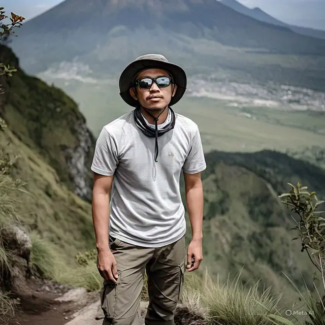 Outfit ke Gunung untuk Pria (Image by Meta AI)
