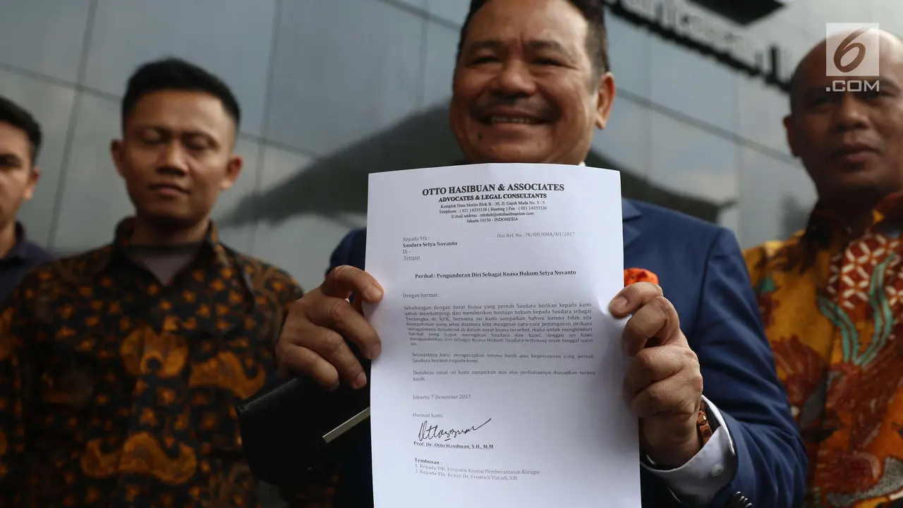 Otto Hasibuan Mengundurkan Diri Jadi Kuasa Hukum Setya Novanto