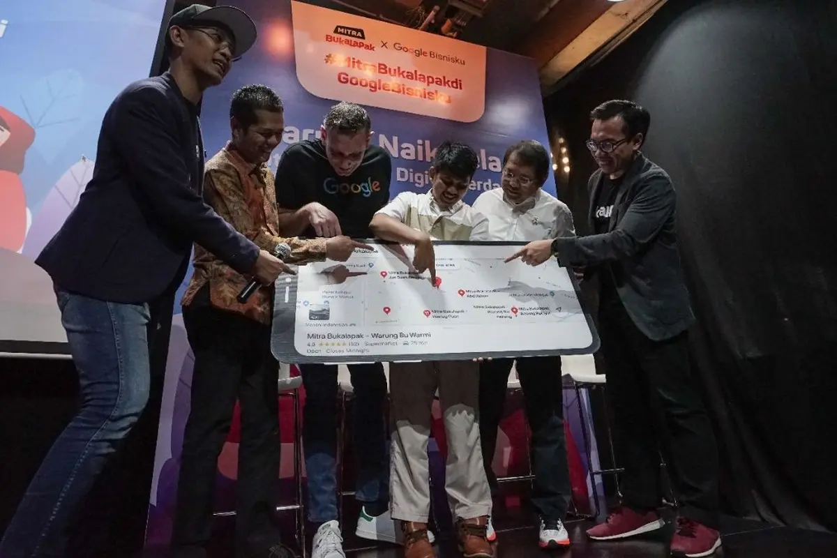 Menteri Komunikasi dan Informatika (Menkominfo) Rudiantara menghadiri kerja sama antara Google Bisnisku dengan Bukalapak,Selasa (8/10/2019).