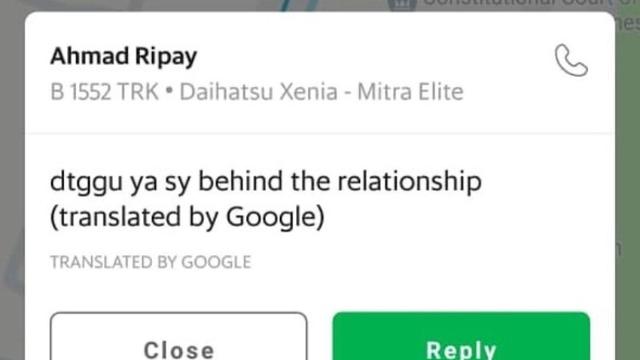 6 Terjemahan Chat Driver Ojek Online dan Penumpang Ini Bikin Ngakak