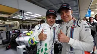 Felipe Massa (kiri), memprediksi mantan rekan setimnya di Williams, Valtteri Bottas, punya masa depan cerah di F1. (Bola.com/Twitter/Formula1_MotoGP)