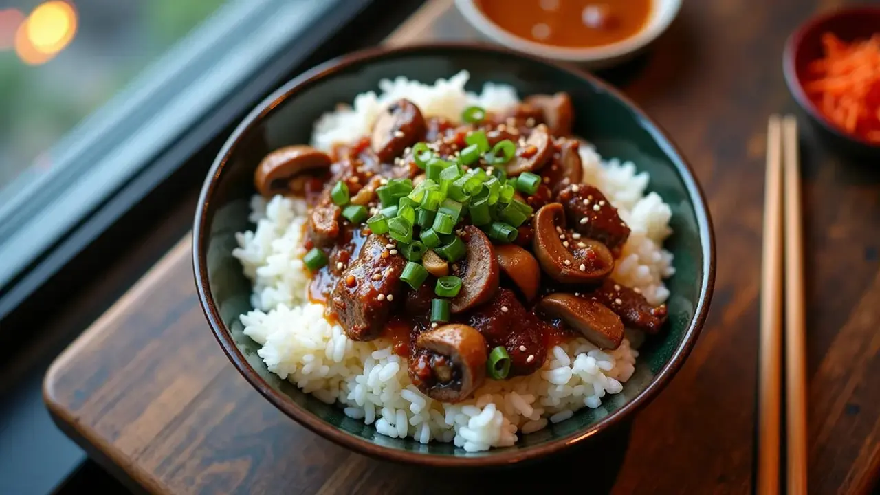 Resep Rice Bowl Daging Jamur