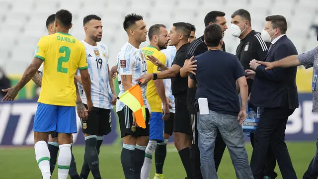Foto: 4 Pemain Argentina Langgar Aturan Karantina, Laga Brasil Kontra Argentina Dihentikan Otoritas Kesehatan Brasil