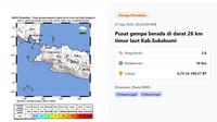 Gempa hari ini saat akhir pekan, Minggu (21/9/2025)&nbsp;pukul 00:22:08 WIB terjadi di Kabupaten Sukabumi, Provinsi Jawa Barat (Jabar). (www.bmkg.go.id)