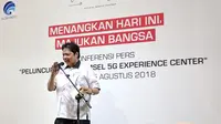 Airlangga Hartarto di peluncuran Telkomsel 5G Experience Center. Liputan6.com/Jeko I.R