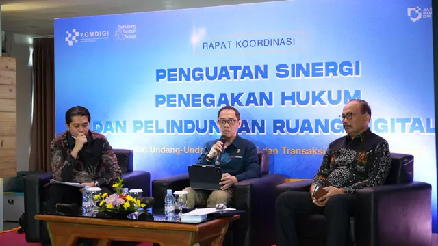 Rapat Koordinasi Penguatan Sinergi Penegakan Hukum dan Perlindungan Ruang Digital berbasis Undang-Undang Informasi dan Transaksi Elektronik yang digelar Kementerian Komunikasi dan Digital Republik Indonesia di Bali. (Istimewa)