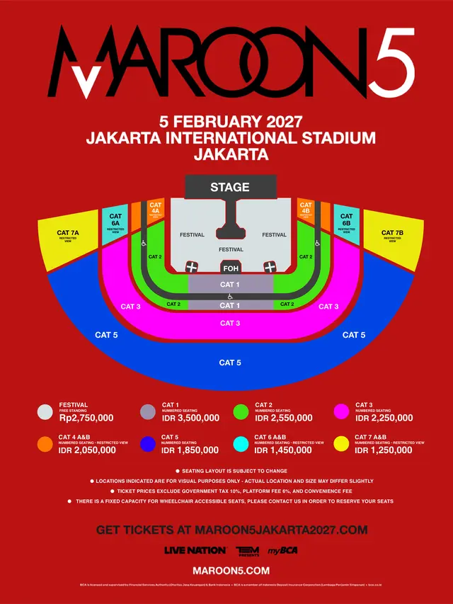 Seating Plan Konser Maroon 5