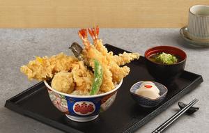 Set menu Edomae Tendon dari restoran Jepang Kaneko Hannosuke yang legendaris. (dok. Kaneko Hannosuke)