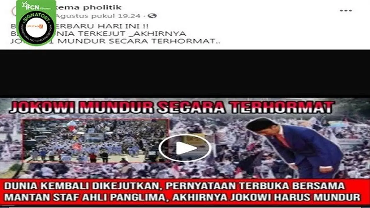 Gambar Tangkapan Layar Kabar Hoaks Tentang Jokowi