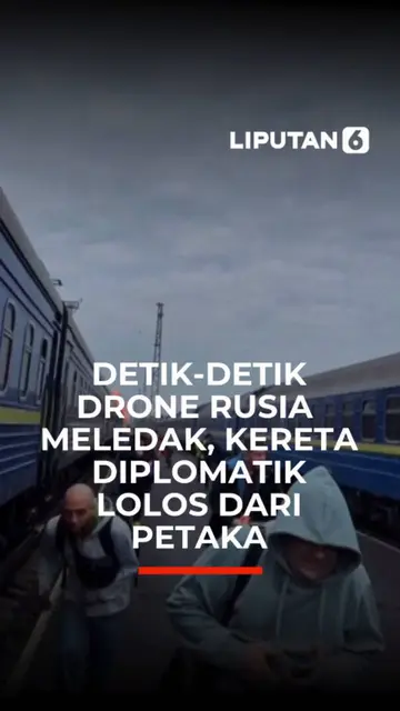 Detik-detik Drone Rusia Meledak, Kereta Diplomatik Lolos Dari Petaka