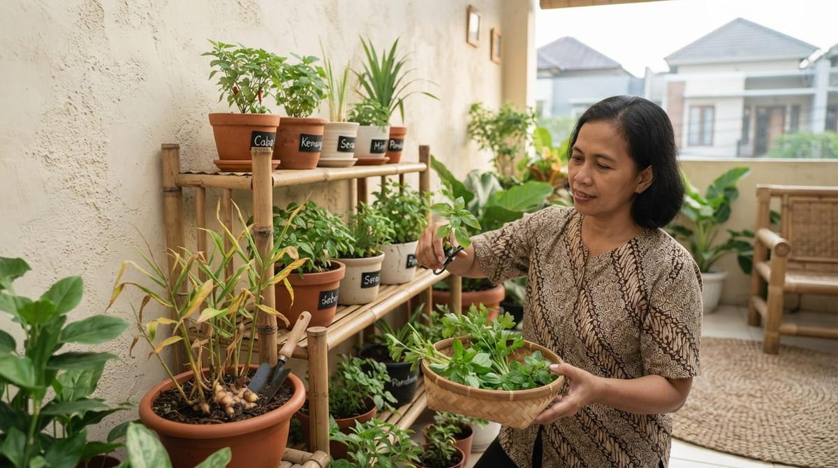 Cara Membuat Kebun Bumbu Dapur Kecil di Teras Rumah