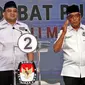 Paslon wali kota dan wakil wali kota Makassar nomor urut 2, Munafrdi Arifuddin-Abd Rahman Bando (Appi-Rahman) saat debat Pilkada. (Istimewa)