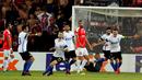 Inter Milan sempat unggul 2-0 atas Hapoel Beer Sheva pada babak pertama melalui gol Mauro Icardi dan Marcelo Brozovic. (Reuters/Ammar Awad) 