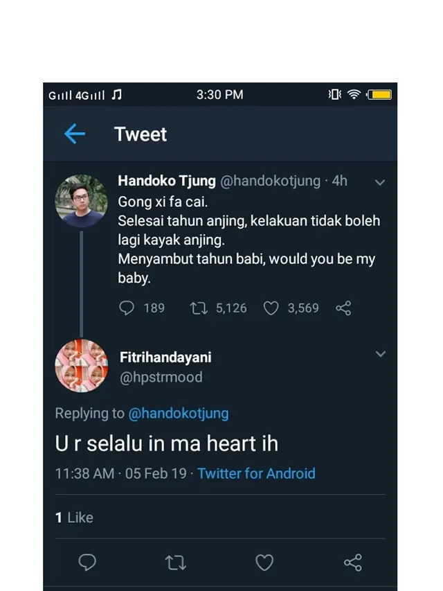 Gombalan tema imlek 2019 (sumber : twitter)