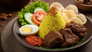 Resep Nasi Kuning Rendang yang Pulen dan Empuk Meresap