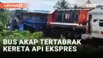 Kereta Api Ekspres Rajabasa Tabrak Bus AKAP, 1 Penumpang Meninggal Dunia