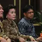 Sejumlah pimpinan KPK hadir dalam pertemuan di Gedung Mahakamah Konstitusi, Jakarta, Rabu (6/1/2016). Pertemuan membahas koordinasi terkait penanganan korupsi. (Liputan6.com/Faizal Fanani)