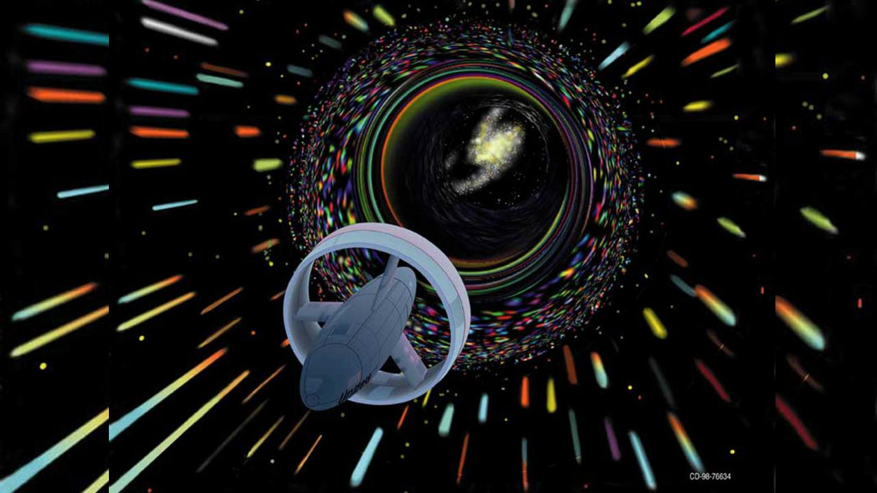 Ilustrasi wormhole dan perjalanan waktu (time travel) (sumber: NASA.gov)