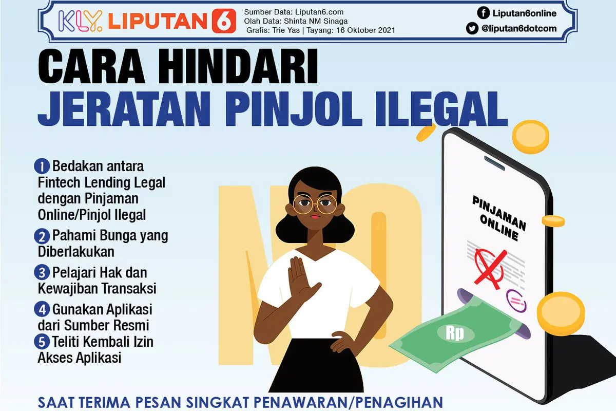 Infografis Cara Hindari Jeratan Pinjol Ilegal