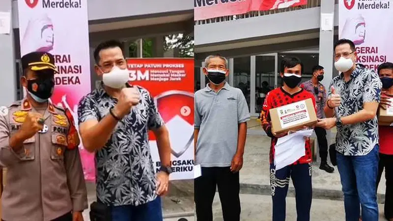 6 Potret Aksi Ari Wibowo Ajak Warga Untuk Vaksin Ini Curi Perhatian