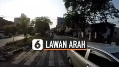 JANGAN DITIRU, PESEPEDA NEKAT LAWAN ARAH DI JALAN RAYA