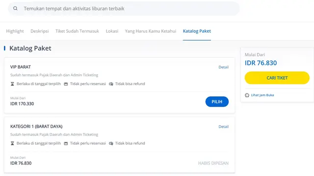 Tiket Kategori 1 Barat Daya Persija Jakarta Vs Sabah FC sudah habis.