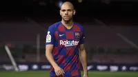 4. Martin Braithwaite - Martin Braithwaite didatangkan dari Leganes pada Februari 2020. Pemain berusia 29 tahun ini gagal menembus tim utama Barcelona dan hanya empat kali tampil sebagai pemain inti di La Liga. (AFP/Josep Lago)