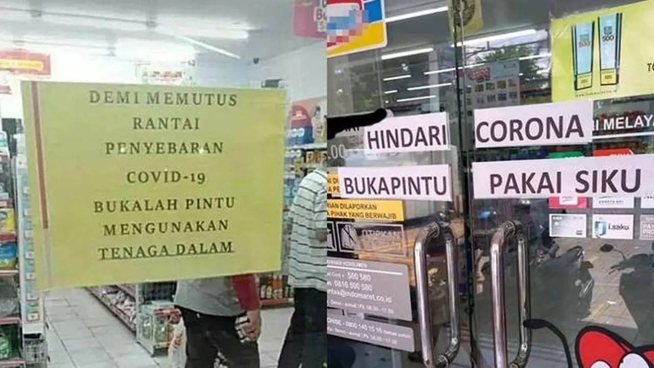 6 Instruksi Kocak di Pintu Minimarket Ini Bikin Senyum Tipis
